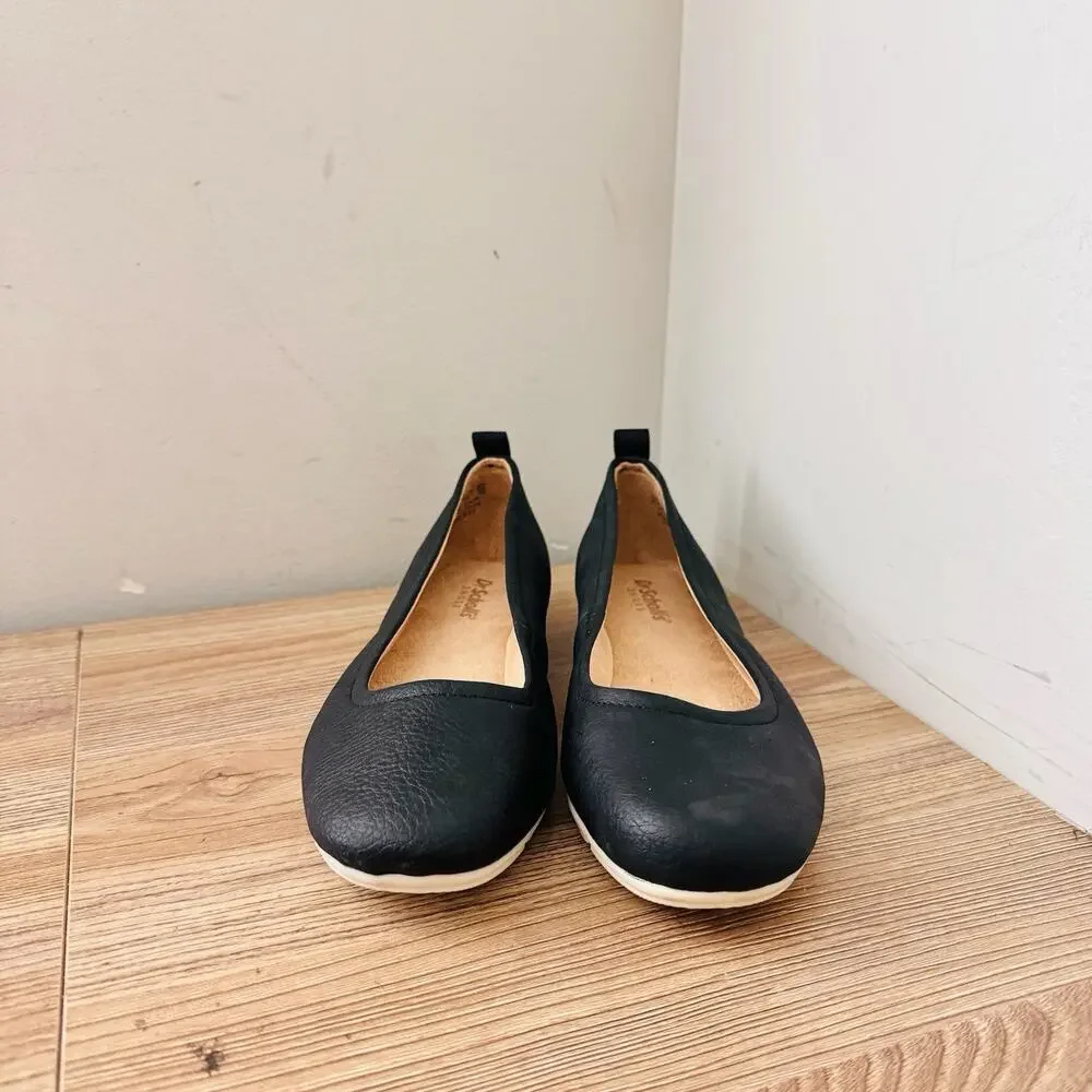 Dr Scholls Timeless Black Leather Ballerina Flats Women’s Size 6